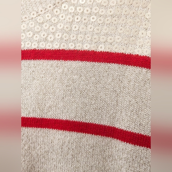 Princess Vera Wang Striped Scoop Neck Sweater sequin Tulle Trim Junior‘s Large - Picture 10 of 12